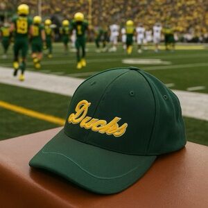 Game Day Ready UNIVERSITY OF OREGON green Ducks hat cap 7-3/8 yellow embroidery